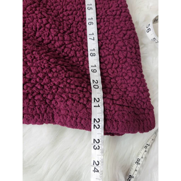 Victorias Secret Pink Womens Fleece Jacket Purple 1/4 Zip Sherpa Embroidered S - Picture 4 of 5